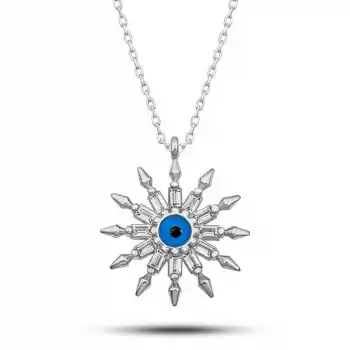 Gümüş Koruyucu Göz Güneş Kadın Kolye