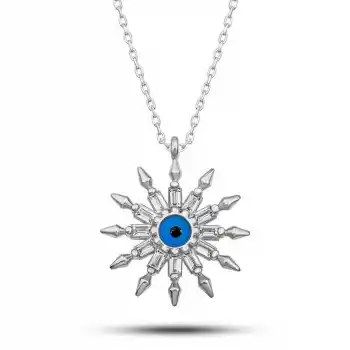 Gümüş Koruyucu Göz Güneş Kadın Kolye