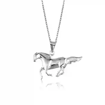 Gümüş Koşan At Kolye