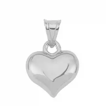 Gümüş Küçük 3 Boyutlu Kalp Kadın Kolye Ucu