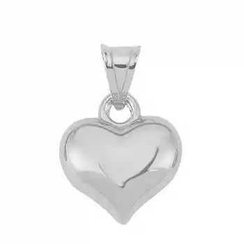 Gümüş Küçük 3 Boyutlu Kalp Kadın Kolye Ucu