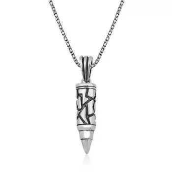 Gümüş Kurşun Erkek Kolye