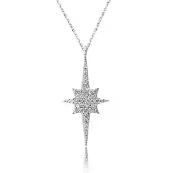 Gümüş Kutup Yıldızı Bayan Kolye