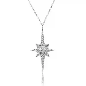 Gümüş Kutup Yıldızı Bayan Kolye