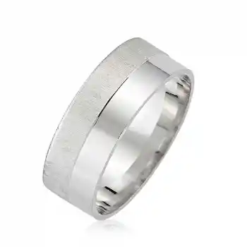 Gümüş Mat Parlak Alyans