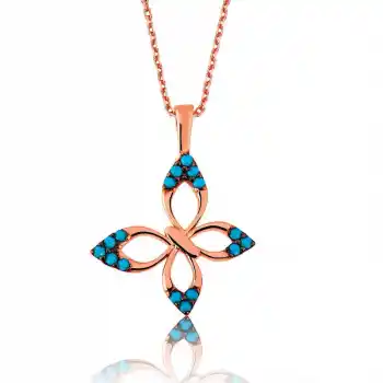 Gümüş Mavi Kelebek Bayan Kolye