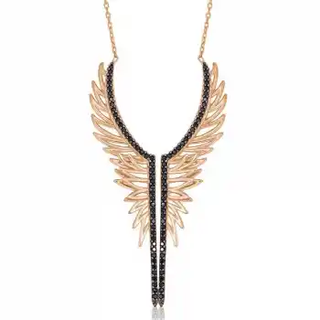 Gümüş Melek Kanadı Bayan Kolye