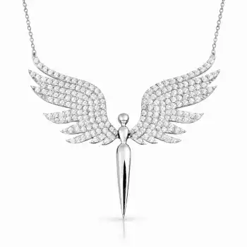 Gümüş Mikail Meleği Bayan Kolye