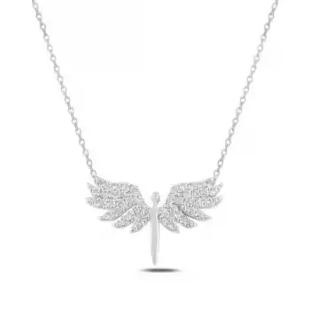 Gümüş Mikail Meleği Bayan Kolye