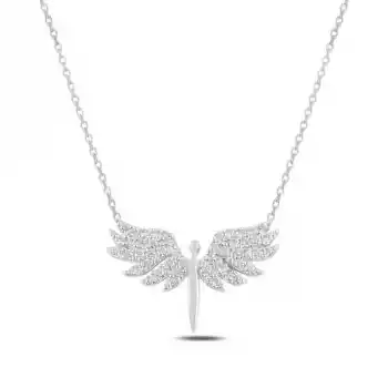Gümüş Mikail Meleği Bayan Kolye
