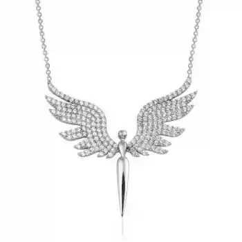 Gümüş Mikail Meleği Bayan Kolye