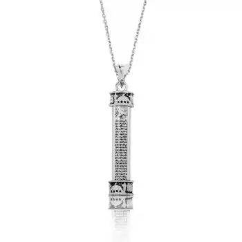 Gümüş Minare Cevşen Dualı Kolye