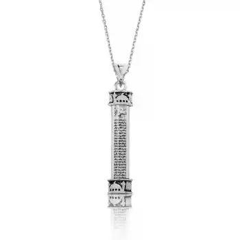 Gümüş Minare Cevşen Dualı Kolye