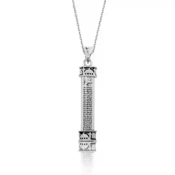 Gümüş Minare Cevşen Dualı Kolye