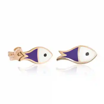 Gümüş Mor Balık Küpe