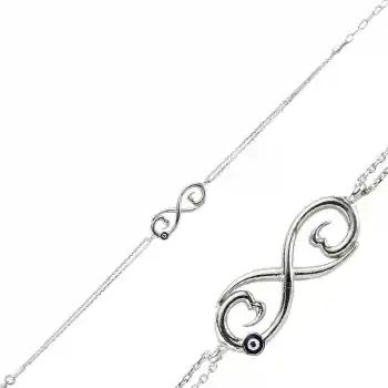 Gümüş Nazarlı Sozsuzluk Bayan Bileklik