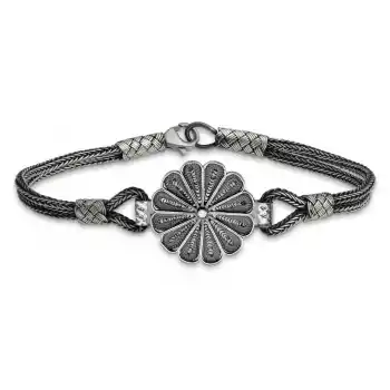 Gümüş Oksitli Papatya Kazaziye Bileklik