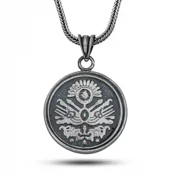 Gümüş Osmanlı Devlet Armalı Cevşen Kolye