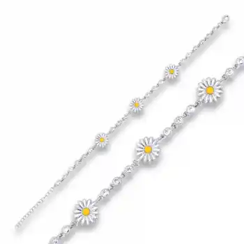 Gümüş Papatya Bayan Bileklik