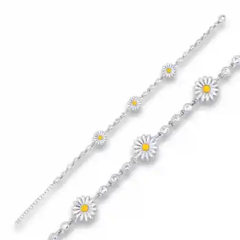 Gümüş Papatya Bayan Bileklik