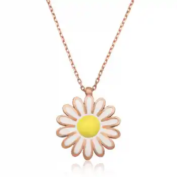 Gümüş Papatya Bayan Kolye