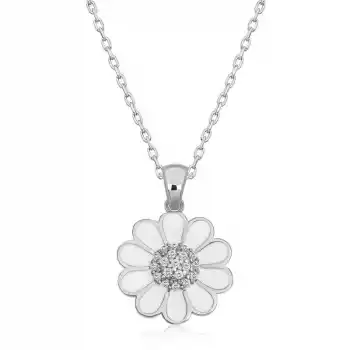 Gümüş Papatya Kadın Kolye