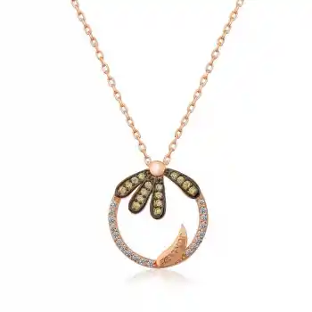 Gümüş Papatya ’’Seviyor’’ Kolye