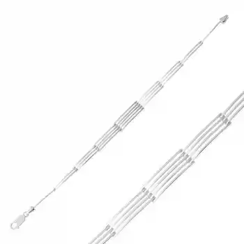 ​Gümüş Parçalı Erkek Bileklik