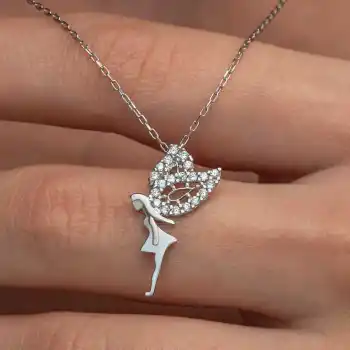 Gümüş Peri Kızı Kadın Kolye