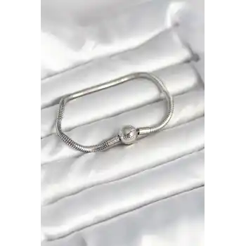 Gümüş Renk Pirinç Charm Bileklik