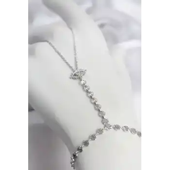 Gümüş Renk Pirinç Zirkon Taşlı Göz Model Şahmeran