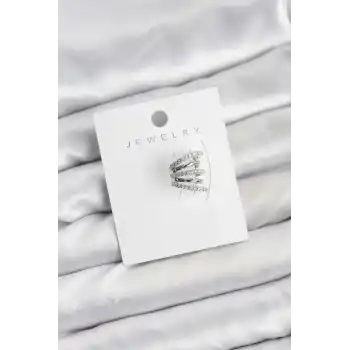 Gümüş Renk Pirinç Zirkon Taşlı Kıkırdak Earcuff Küpe