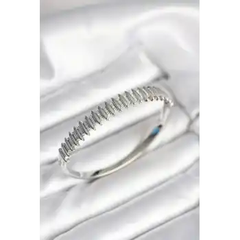 Gümüş Renk Zirkon Taşlı Pirinç Kadın Kelepçe