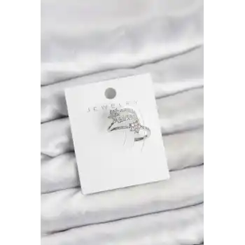 Gümüş Renk Zirkon Taşlı Yıldız Model Kıkırdak Earcuff Küpe