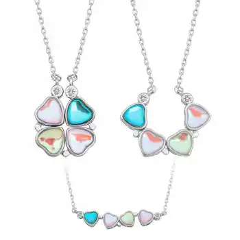 Gümüş Renkli Açılabilen Yonca Kadın Kolye