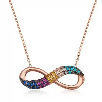 Gümüş Renkli Sonsuzluk Bayan Kolye