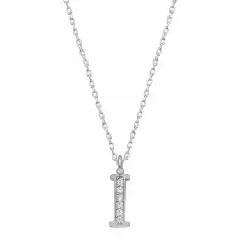 Gümüş Rodyum İ Harfi Kadın Kolye