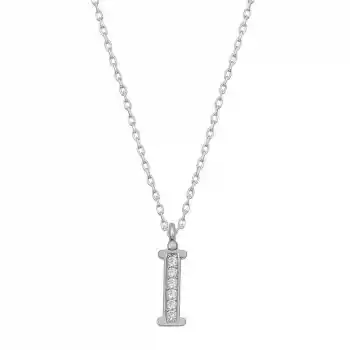 Gümüş Rodyum İ Harfi Kadın Kolye