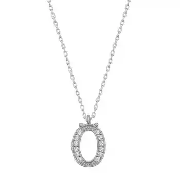 Gümüş Rodyum Ö Harfi Kadın Kolye