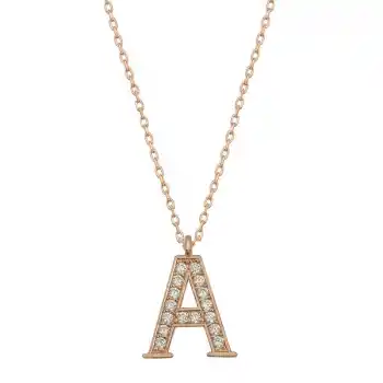 Gümüş Rose A Harfi Kadın Kolye