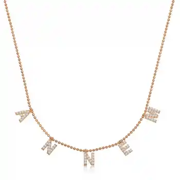 ​Gümüş Rose Annem Yazılı Bayan Kolye