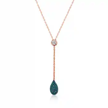 Gümüş Rose Aşk Damlası Bayan Kolye