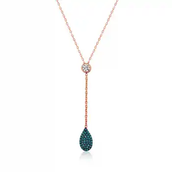 Gümüş Rose Aşk Damlası Bayan Kolye