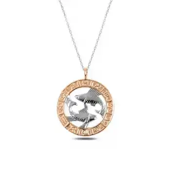 Gümüş Rose Balık Burcu Kolye