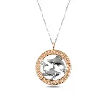 Gümüş Rose Balık Burcu Kolye
