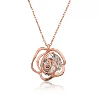 ​Gümüş Rose Gül Kadın Kolye