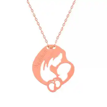 Gümüş Rose İsimli Anne Bebek Sevgisi Kolye