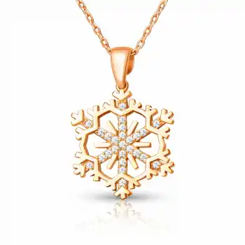 Gümüş Rose Kar Tanesi Kadın Kolye