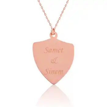 Gümüş Rose Kişiye Özel İsimli Zırh Plaka Kolye