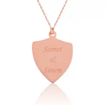 Gümüş Rose Kişiye Özel İsimli Zırh Plaka Kolye